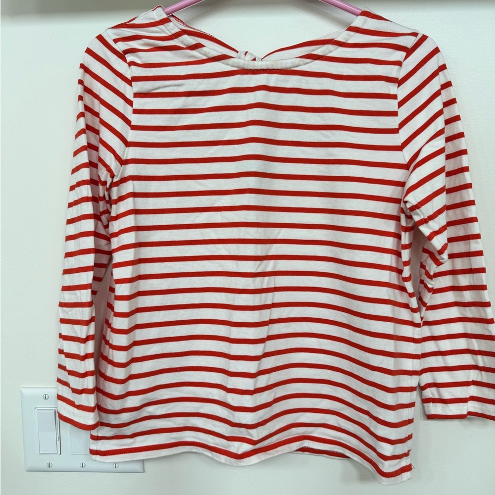 J. Crew Orange and White Striped Cotton Top